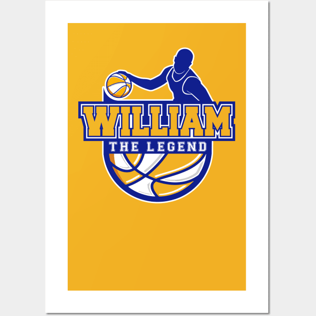 William The Legend Basketball Custom Player Your Name Wall Art by Baseball Your Name